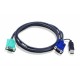 Aten 2L5201U cable para video, teclado y ratón (kvm) 1,2 m Negro